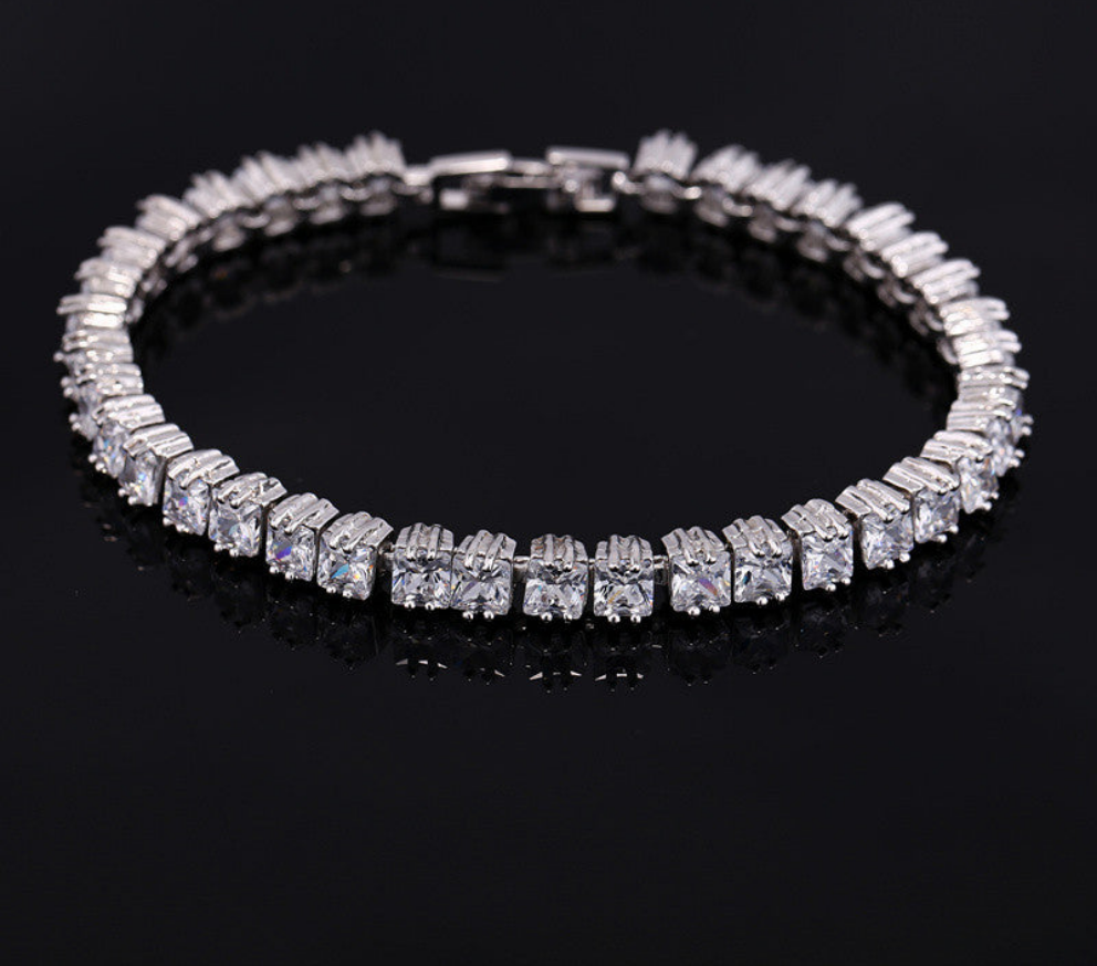 AAA Zircon Bracelet 💎 18K Real Platinum Plated Women’s Luxury Hand Jewelry | Elegant High-Grade Gift