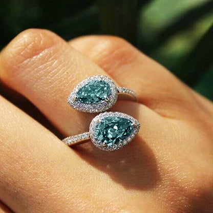 Cao Shi LAZADA Classic Drop Ring Opening Adjustable Light Luxury Ring Celebrity Party Accessories