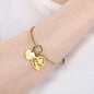 European And American Fashion Stylish Stainless Steel Jewelry Adjustable Heart-Shaped Family Mom Telescopic Bracelet Female Ladieswear's Day Gift